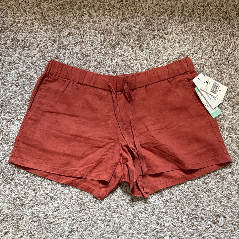 Burt Orange Linen Shorts